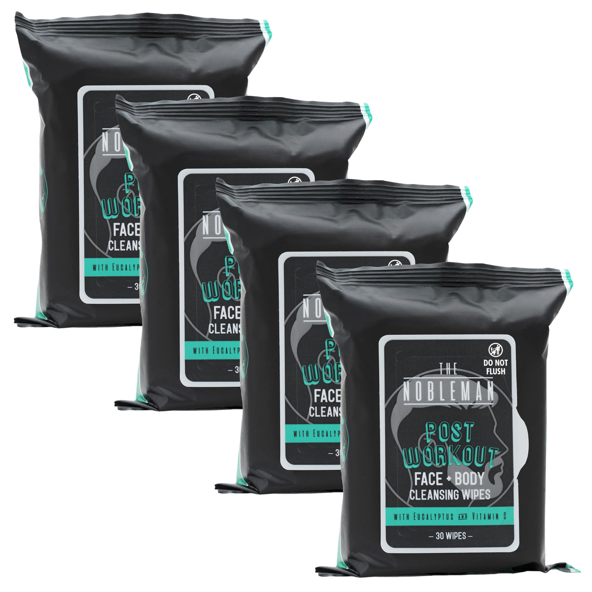 The Nobleman 4-Pack Face + Body Cleansing Wipes front view