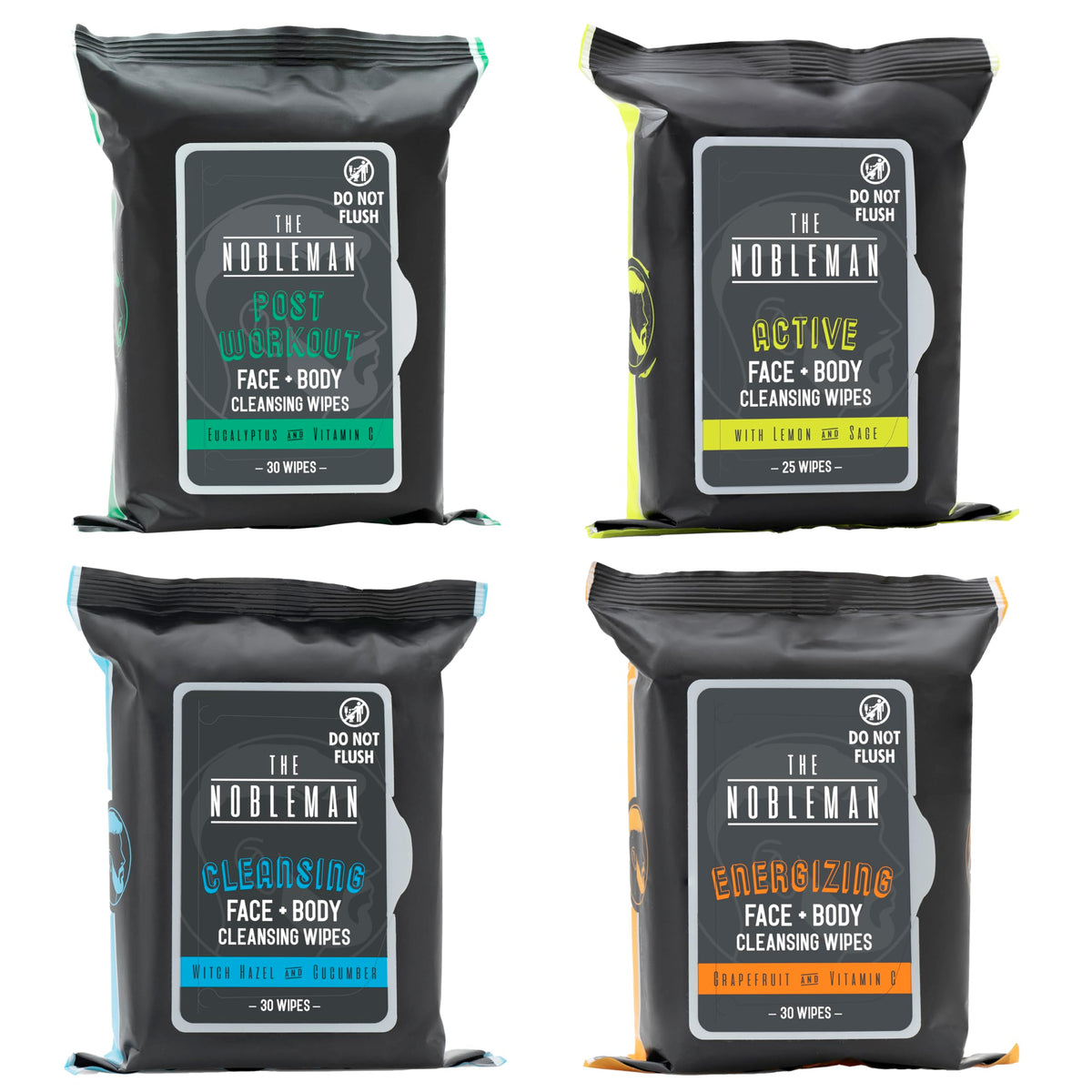 The Nobleman Aloe Infused Cleansing Wipes front view packaging