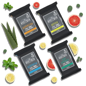 The Nobleman Aloe Infused Cleansing Wipes in a gym bag setting