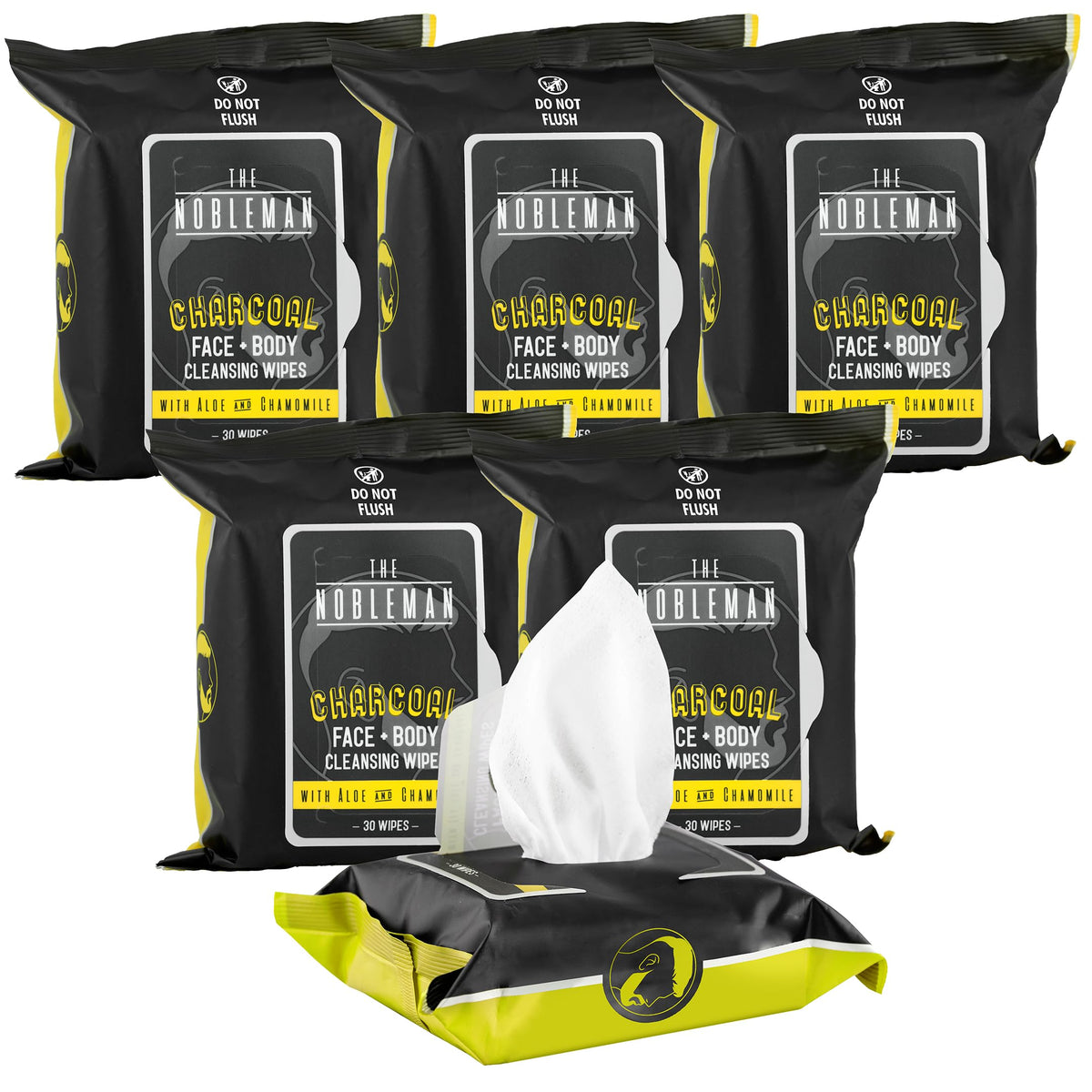 The Nobleman Cleansing Wipes being used on face