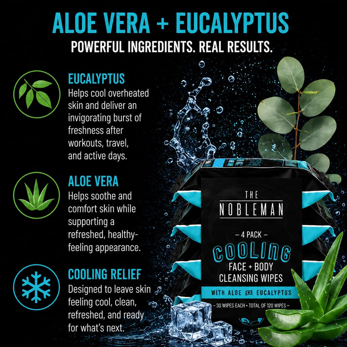 The Nobleman Cooling Aloe & Eucalyptus Cleansing Wipes in a car setting