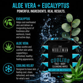 The Nobleman Cooling Aloe & Eucalyptus Cleansing Wipes in a car setting