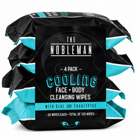 The Nobleman Cooling Aloe & Eucalyptus Cleansing Wipes packaging front view