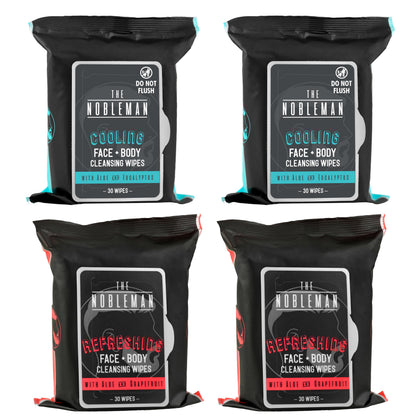 The Nobleman Cooling Cleansing Wipes front view packaging
