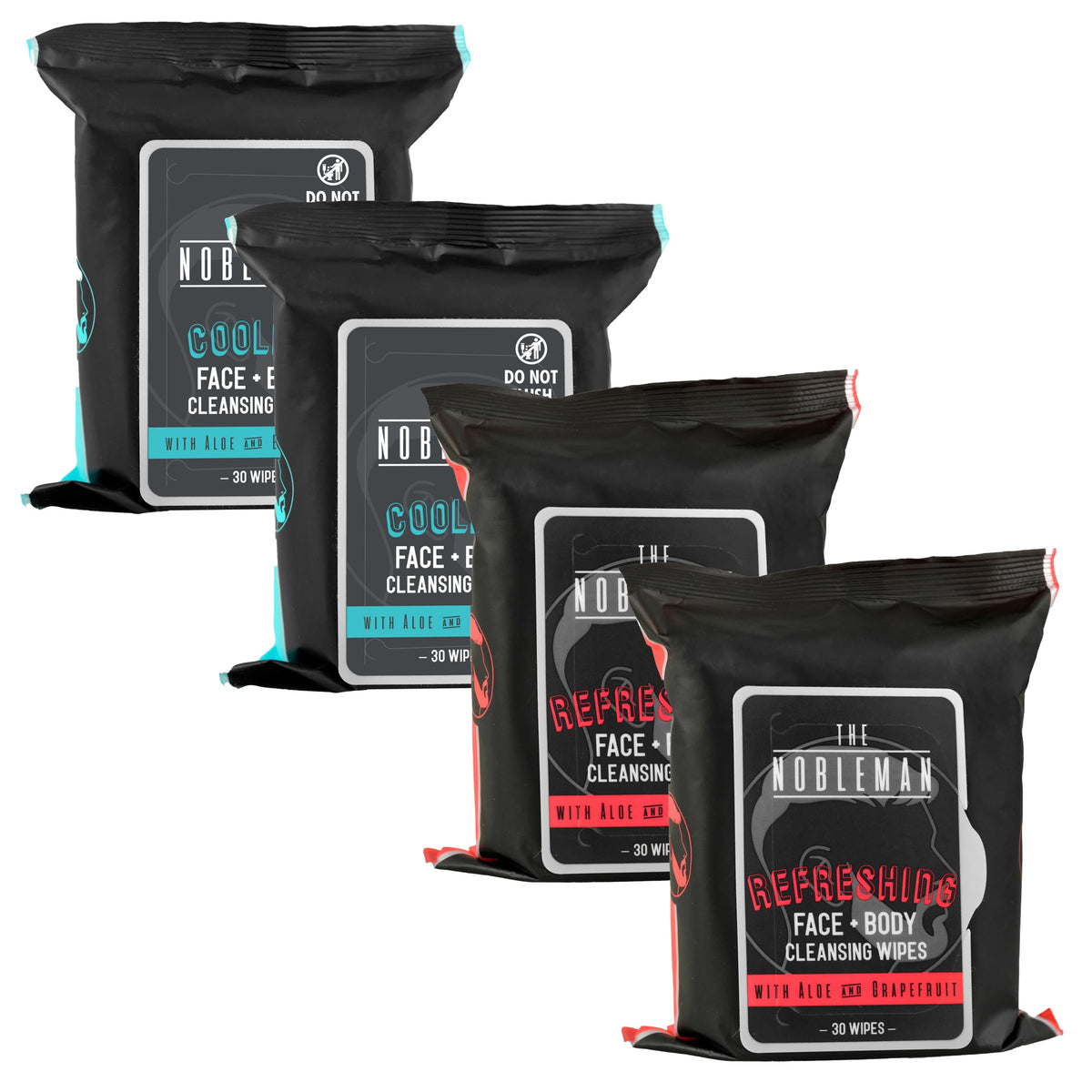 The Nobleman Cooling Cleansing Wipes open showing wipes texture