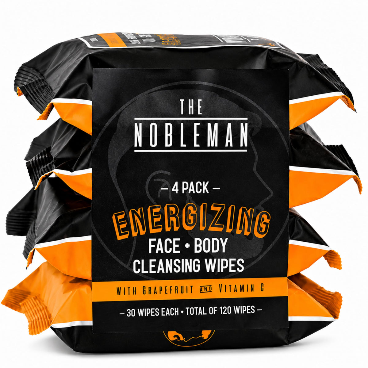 The Nobleman Energizing Grapefruit Cleansing Wipes front view