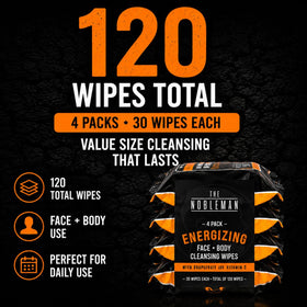 The Nobleman Energizing Grapefruit Cleansing Wipes in use outdoors