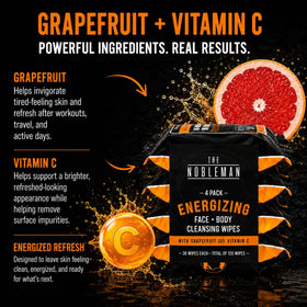 The Nobleman Energizing Grapefruit Cleansing Wipes opened