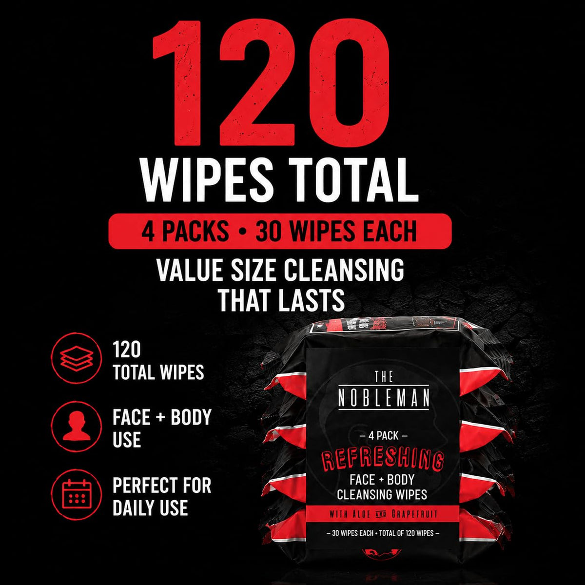 The Nobleman wipes in a gym setting for on-the-go use