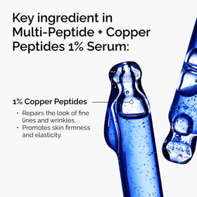 The Ordinary Multi-Peptide + Copper Peptides 1% Serum bottle with dropper