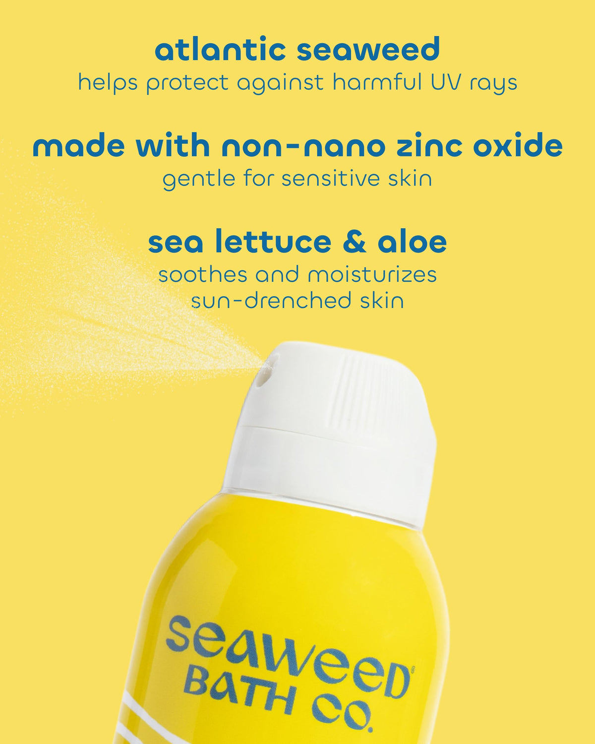 The Seaweed Bath Co. Sheer Mineral SPF 50 Sunscreen Spray lifestyle scene