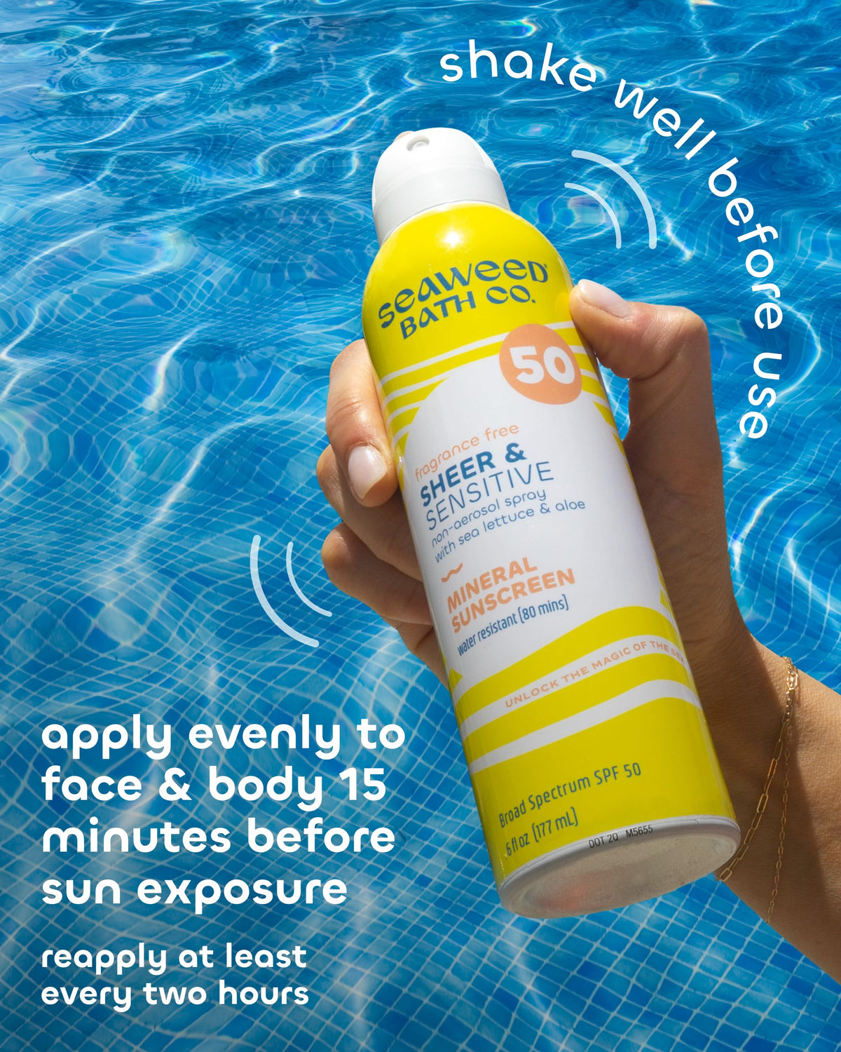 The Seaweed Bath Co. Sheer Mineral SPF 50 Sunscreen Spray packaging