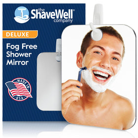 The Shave Well Deluxe Fogless Shower Mirror front view