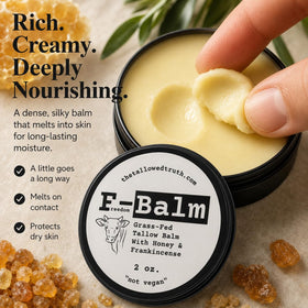 The Tallowed Truth Tallow Balm on wooden table