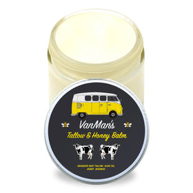 The VanMan Company Tallow and Honey Balm front view, 2 oz