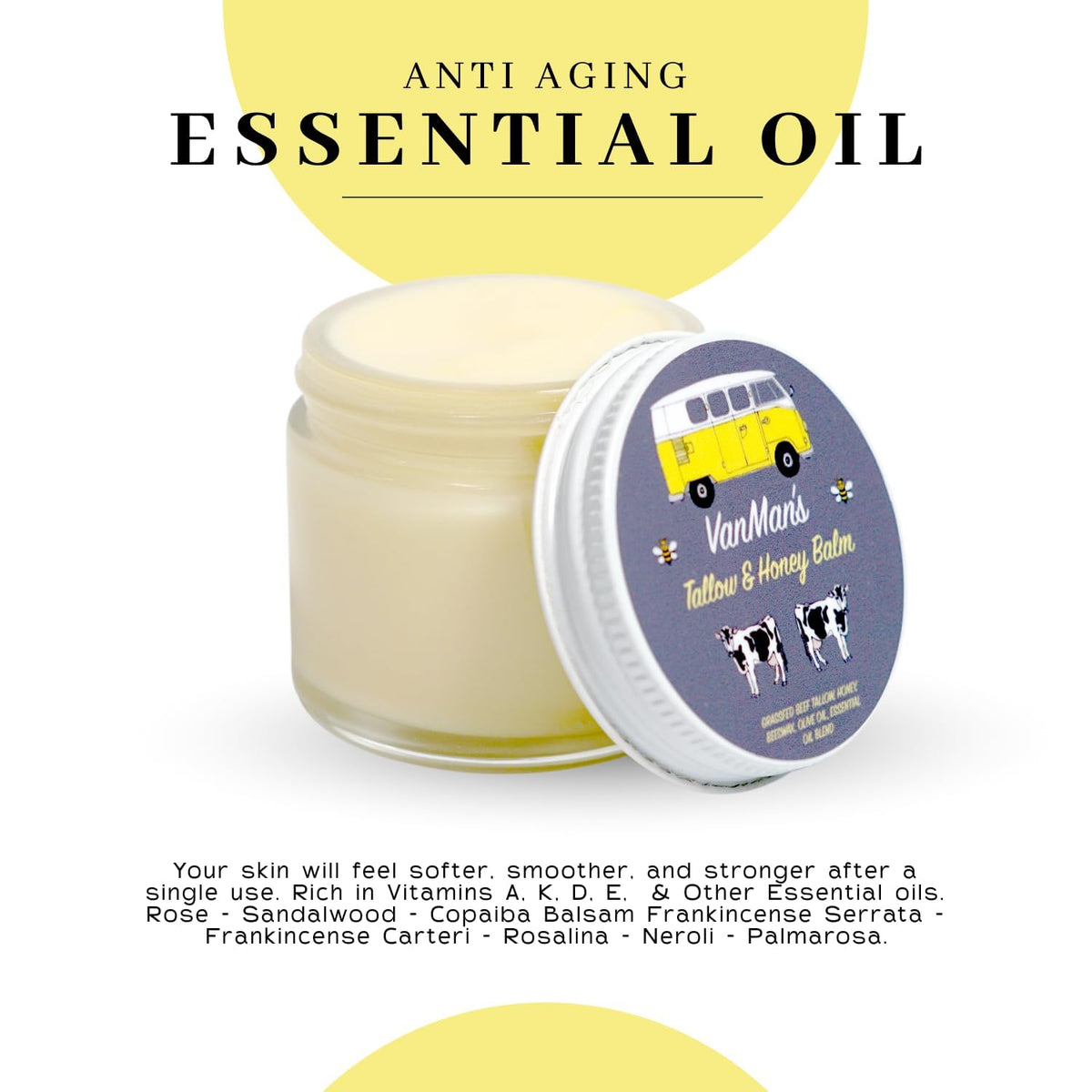 The VanMan Company Tallow and Honey Balm in a lifestyle setting