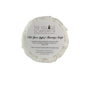 The Village Soapsmith Shaving Soap front view, 91g