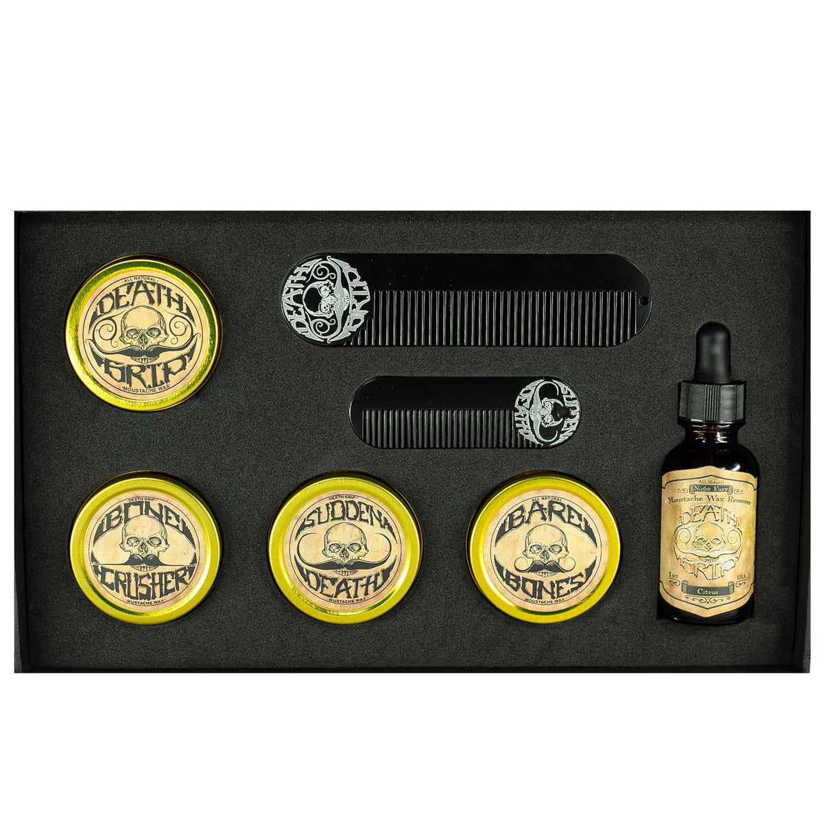 THE VINTAGE GROOMING CO. Gold Standard Mustache Kit front view