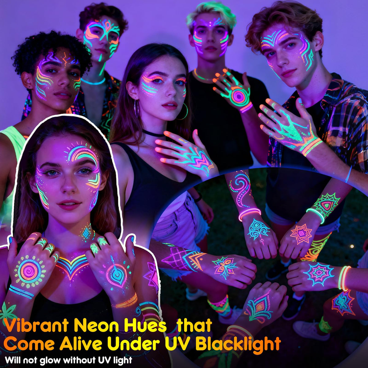 ThEast UV Blacklight Face Paint showing application on skin