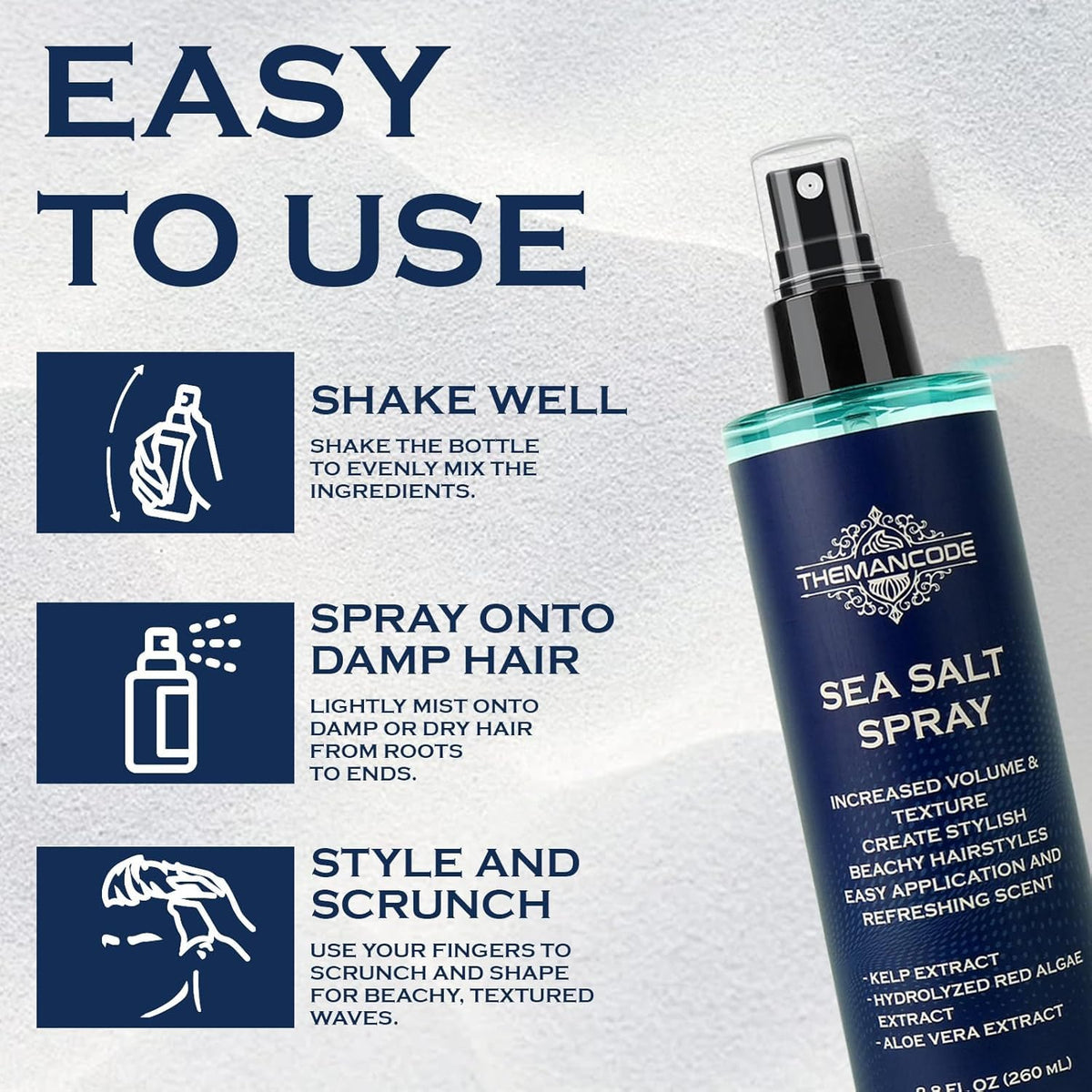 THEMANCODE Sea Salt Spray 8.8 Oz close-up of nozzle