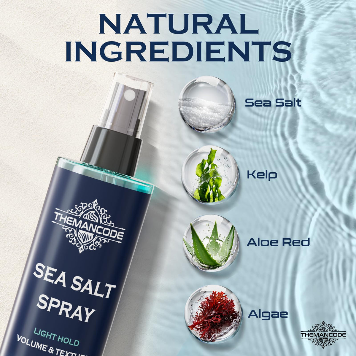 THEMANCODE Sea Salt Spray 8.8 oz side view