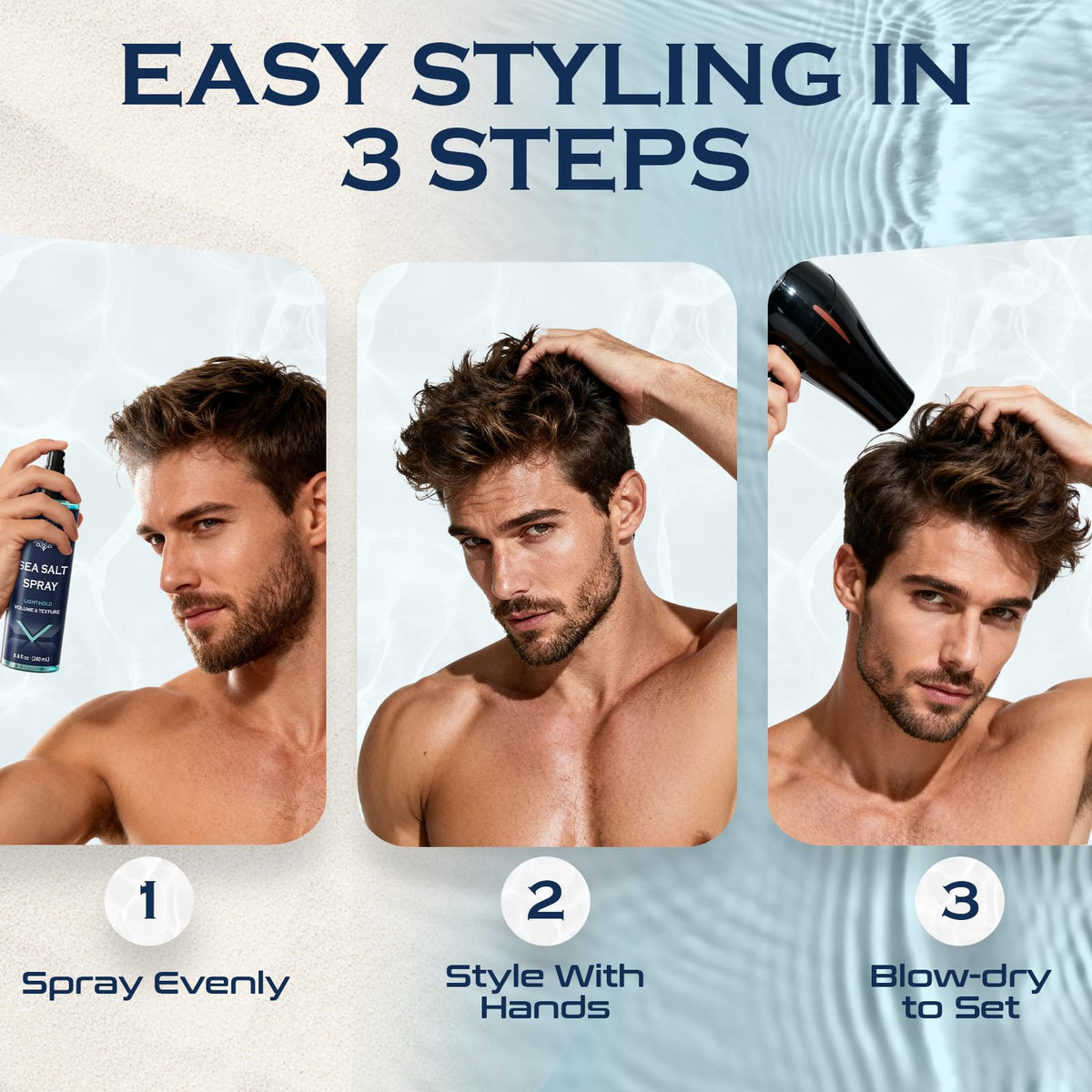THEMANCODE Sea Salt Spray 8.8 oz with styling products