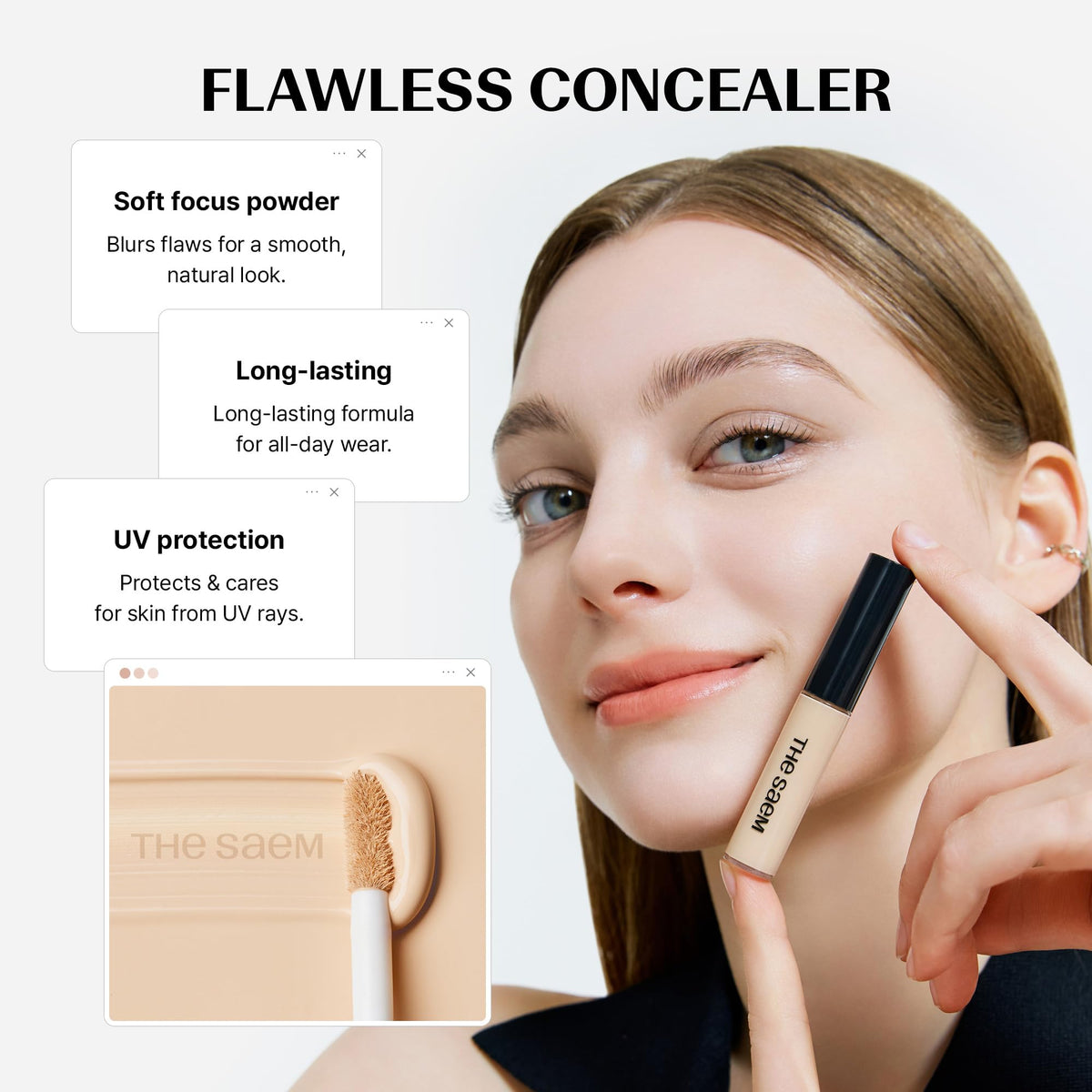 THESAEM concealer shades arranged in a row
