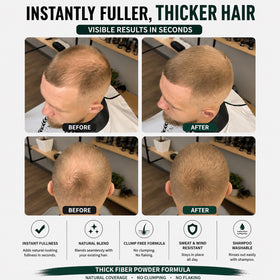 Thick Fiber Hair Fibers Medium Blonde before and after use