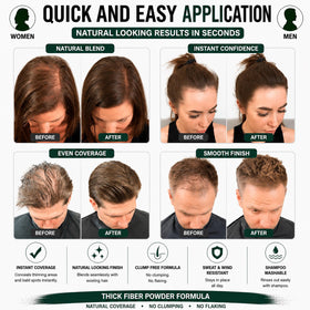 Thick Fiber Hair Fibers Medium Brown 56g application on hair