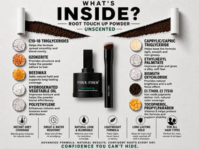 Thick Fiber Root Touch Up Concealer set displayed on a vanity