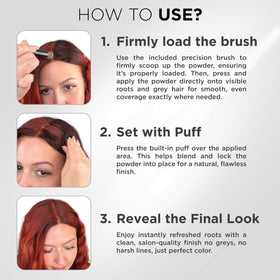 Thick Fiber Root Touch Up Powder application demonstration