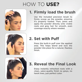 Thick Fiber Root Touch Up Powder application on hairline