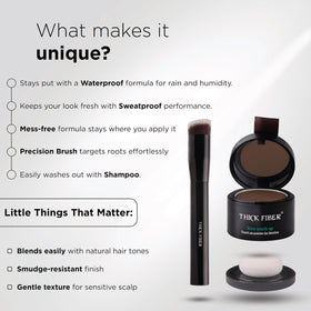 Thick Fiber Root Touch Up Powder Dark Brown application on hair