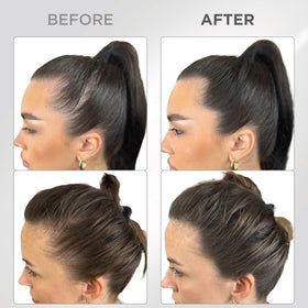 Thick Fiber Root Touch Up Powder Dark Brown puff applicator