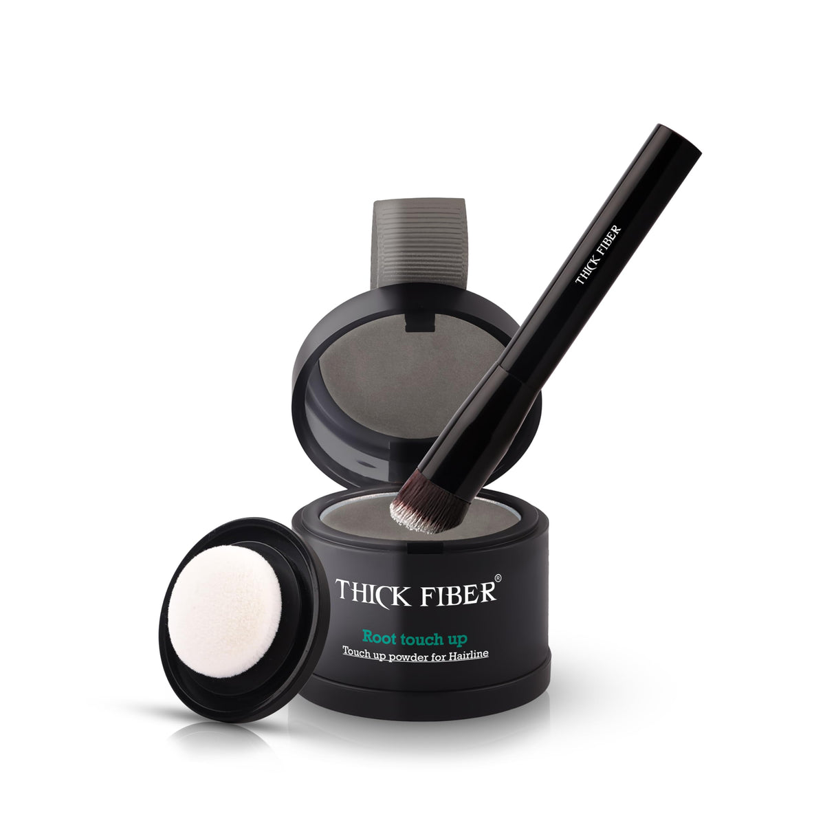 Thick Fiber Root Touch Up Powder grey model front view