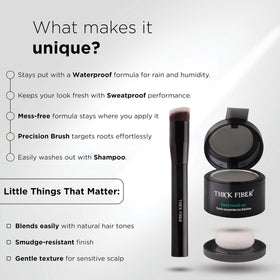 Thick Fiber Root Touch Up Powder in use on hairline