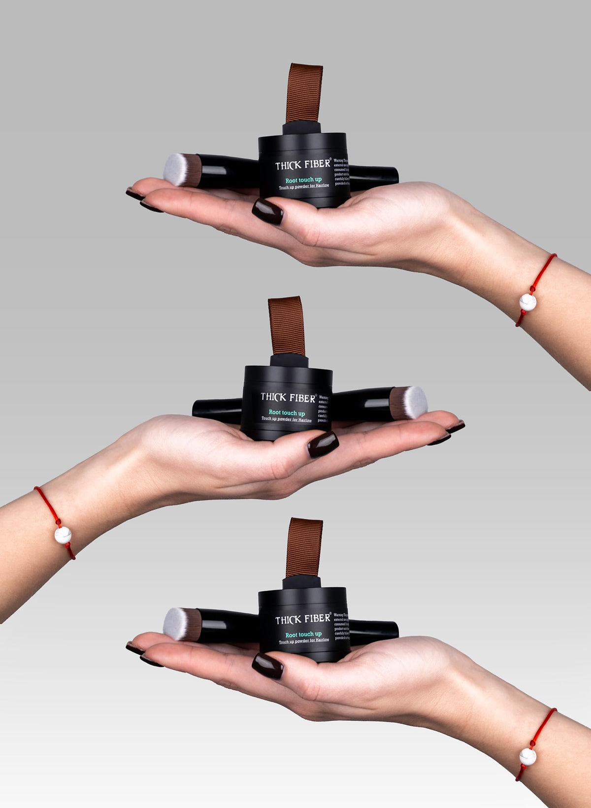 Thick Fiber Root Touch Up Powder in use outdoors
