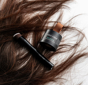 Thick Fiber Root Touch Up Powder Medium Brown close-up of powder