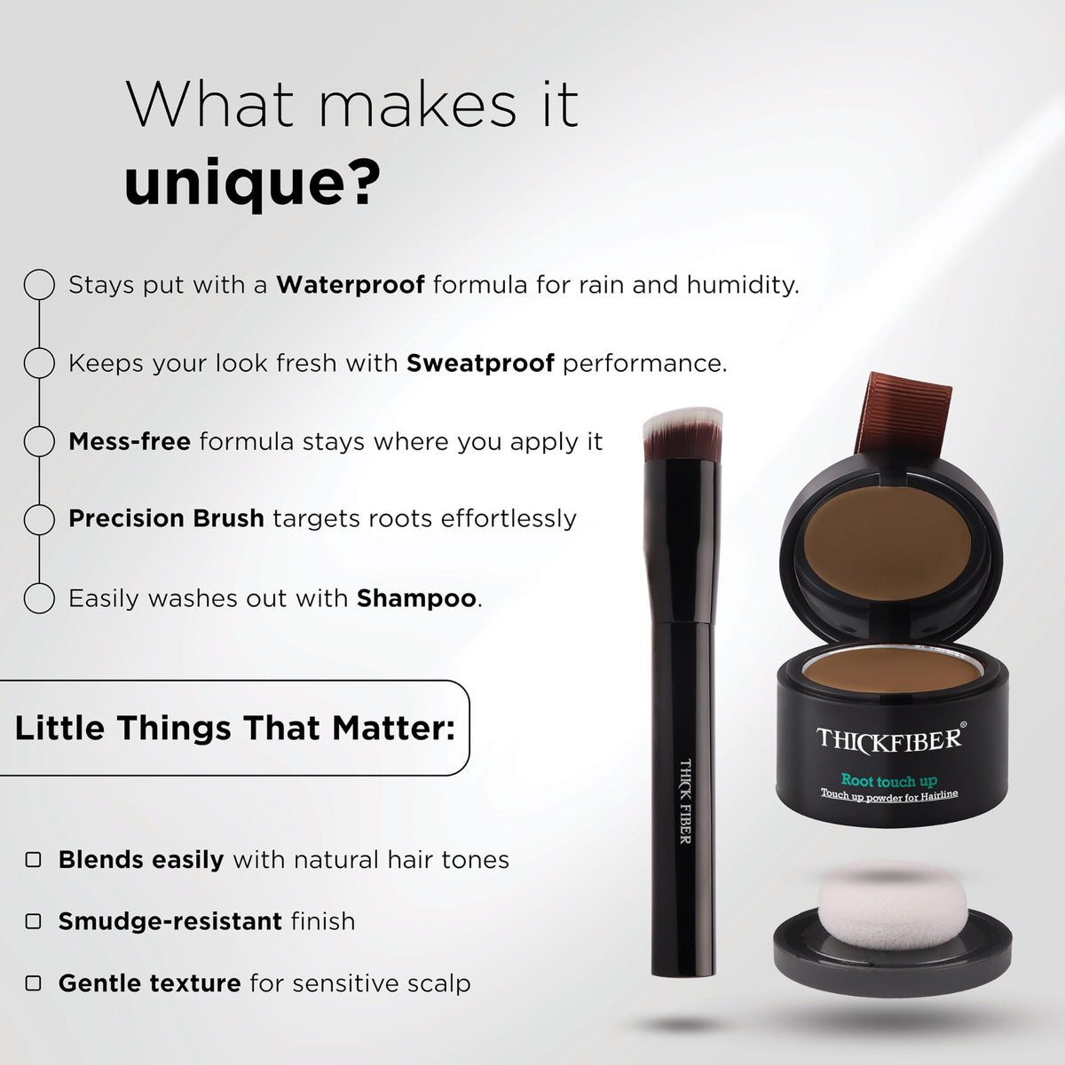 Thick Fiber Root Touch Up Powder mirror included