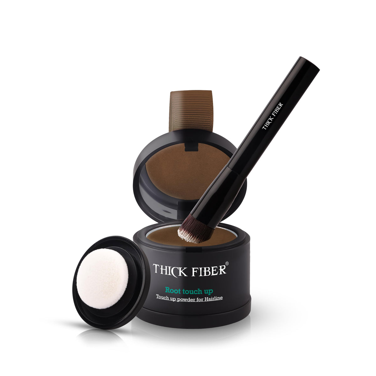 Thick Fiber Root Touch Up Powder Set in Light Brown front view