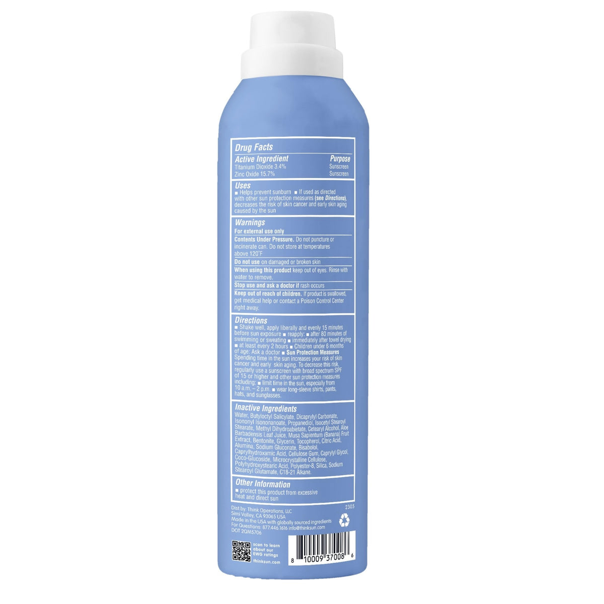 THINK Thinksport Mineral Sunscreen Spray SPF 50+ packaging