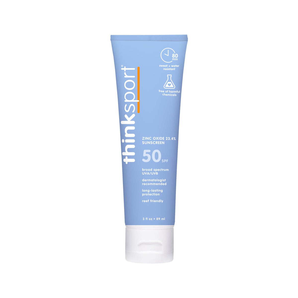 Thinksport Mineral Sunscreen SPF 50+ 3 Fl Oz front view