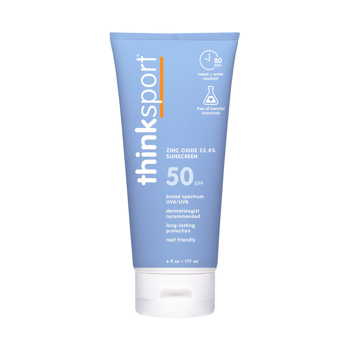 Thinksport Mineral Sunscreen SPF 50+ 6 Fl Oz front view