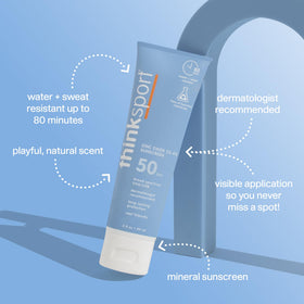 Thinksport sunscreen bottle side view with label