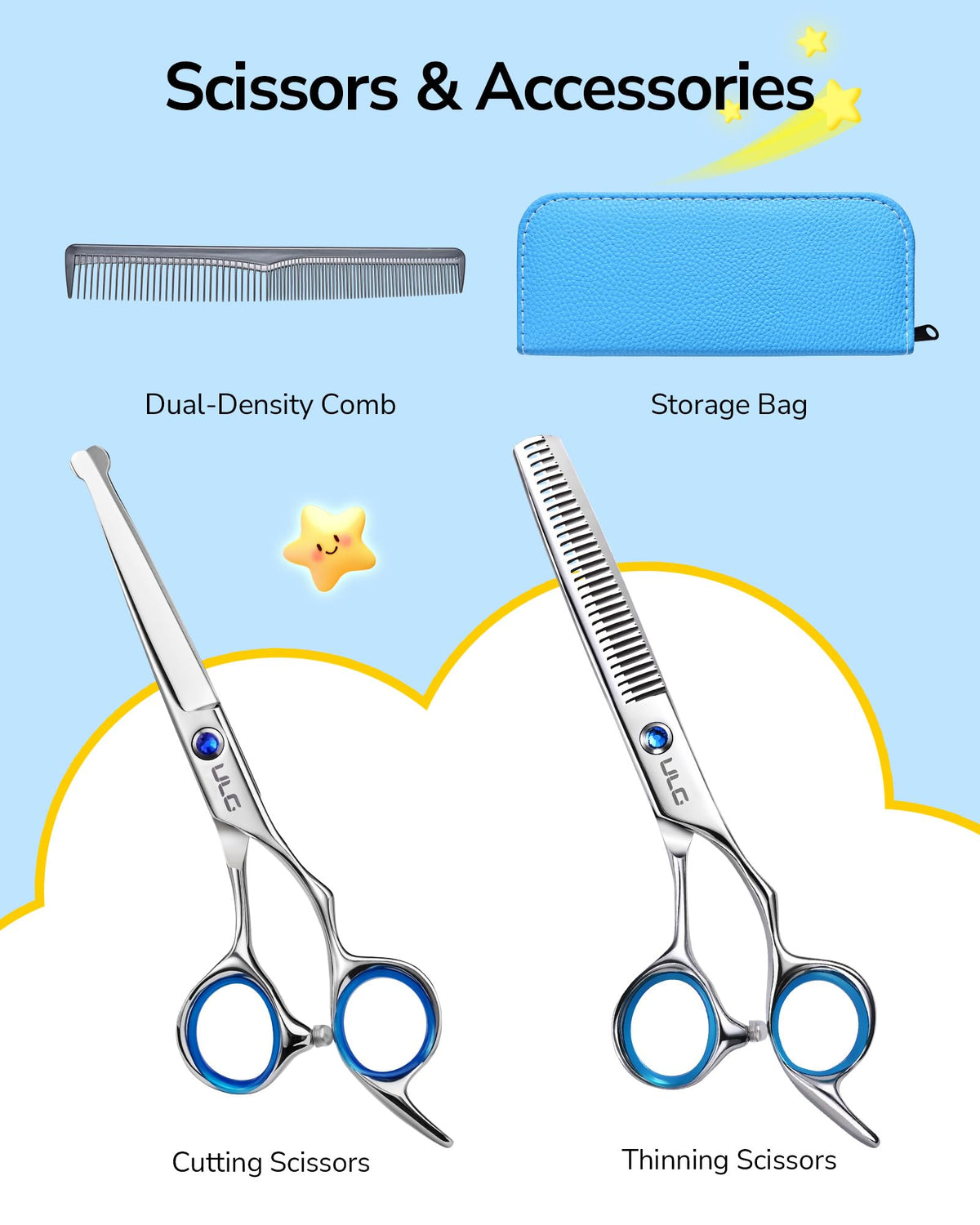 Thinning shears included in ULG hair cutting kit