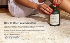 Third Layer Castor Oil Body Oil alongside a nighttime skincare routine
