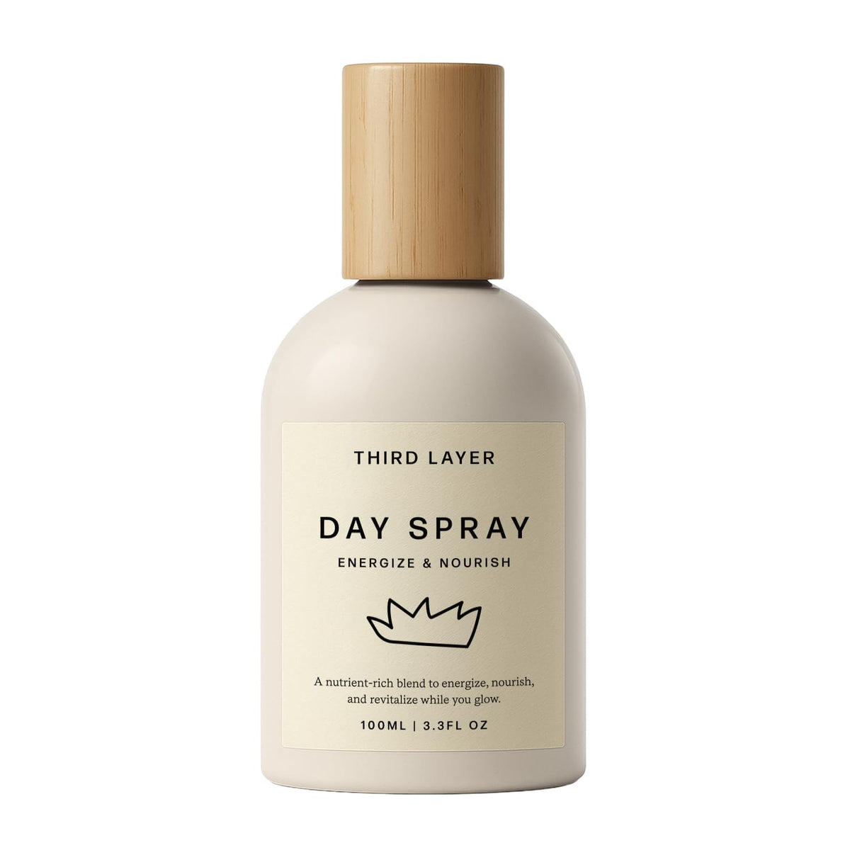 Third Layer Day Spray Body Oil bottle front view, Warm Vanilla & Sandalwood