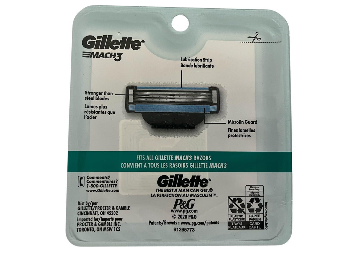 Three 8-count packs of Gillette Mach 3 razor blade cartridges