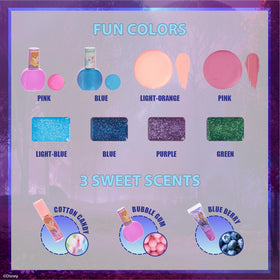 Three bubble gum scented nail polishes in various colours