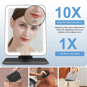 Three light settings of Gospire Travel Makeup Mirror